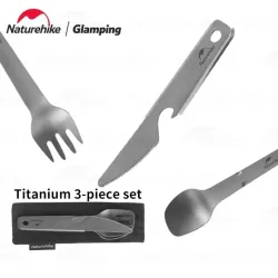 Ensemble de couverts en titane NATUREHIKE : léger et durable